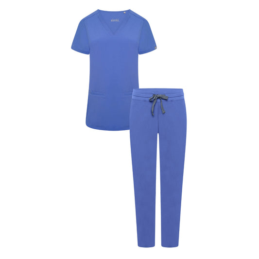 Ari & Arlo Women's Ceil Blue Scrub Set