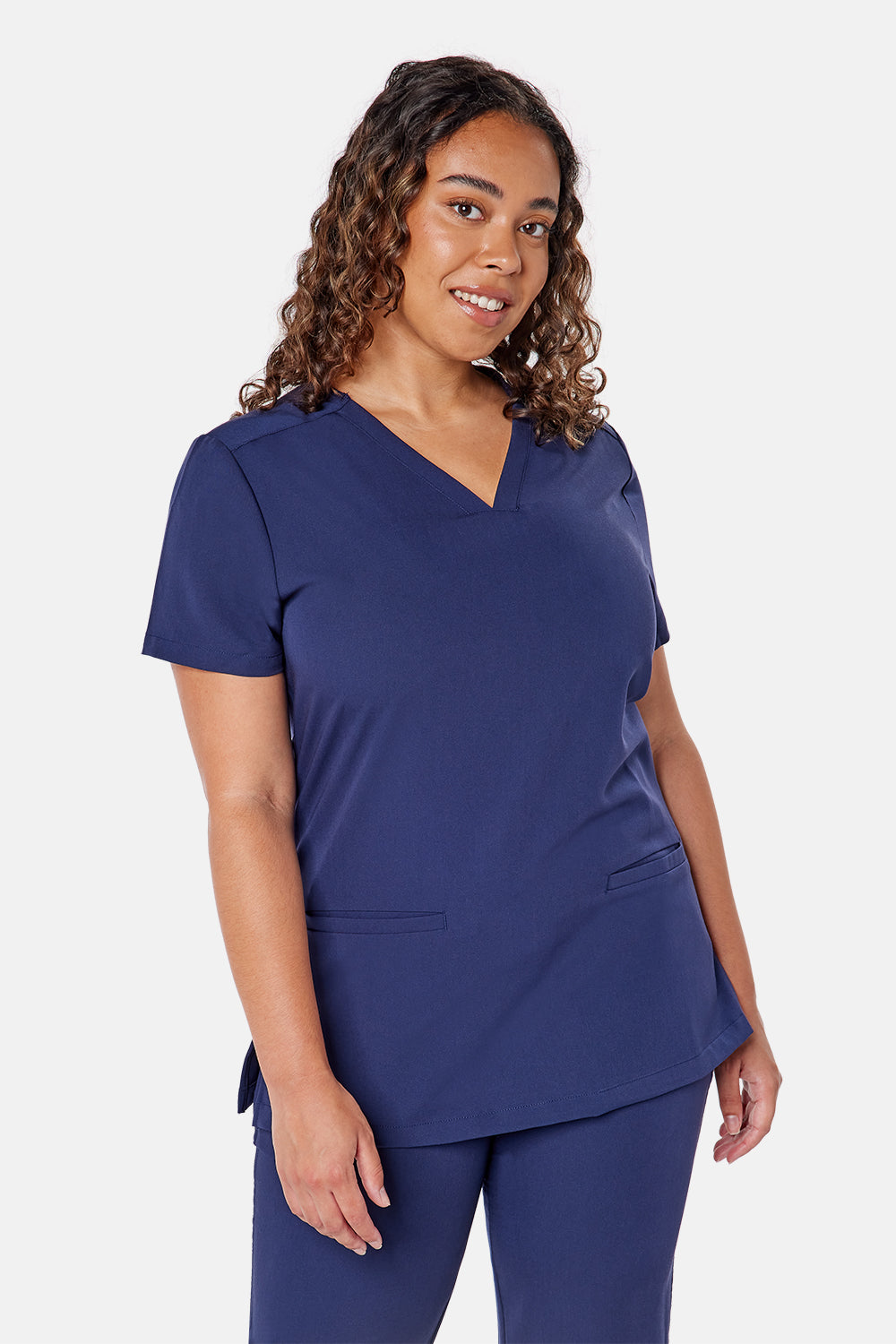 Ari Two-Pocket Navy Scrub Top