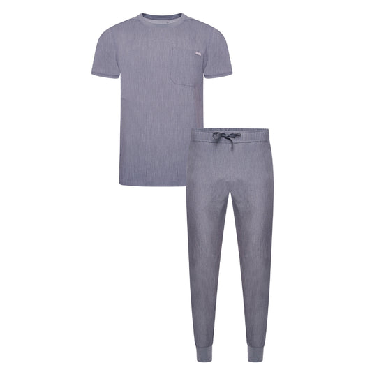 Miles & Maxwell Men's Charcoal Grey Scrub Set