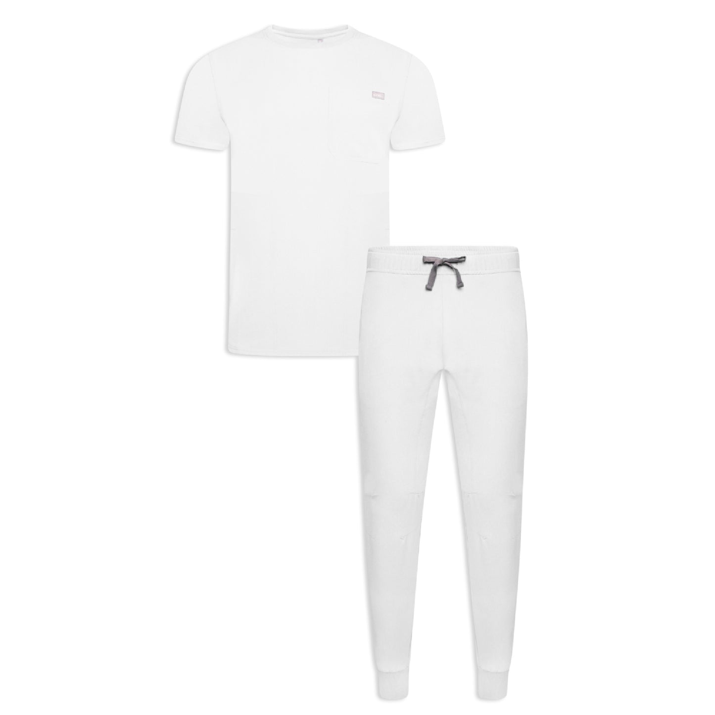 Miles & Maxwell Men's White Scrub Set