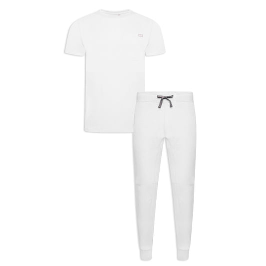 Miles & Maxwell Men's White Scrub Set