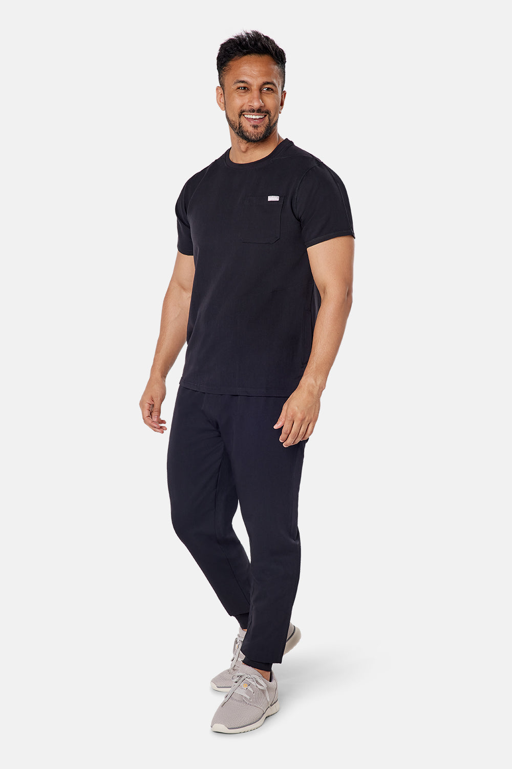 Miles & Maxwell Men's Black Scrub Set