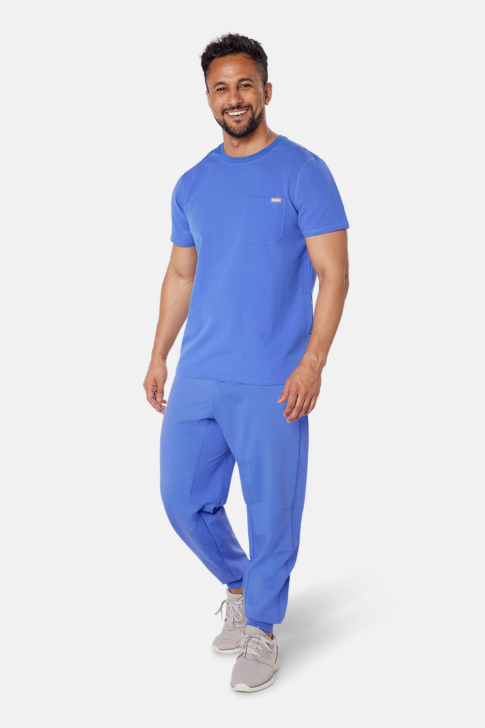 Miles & Maxwell Men's Ceil Blue Scrub Set