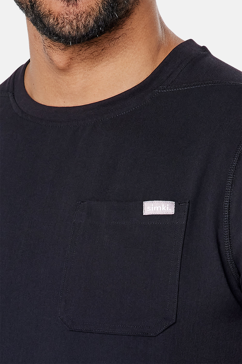 Miles Crew Neck Black Scrub Top