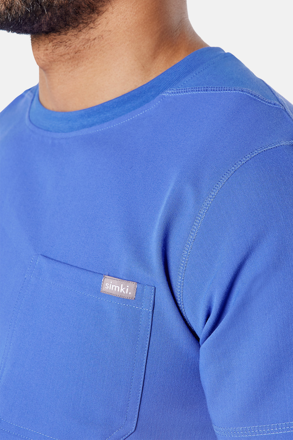 Miles Crew Neck Ceil Blue Scrub Top