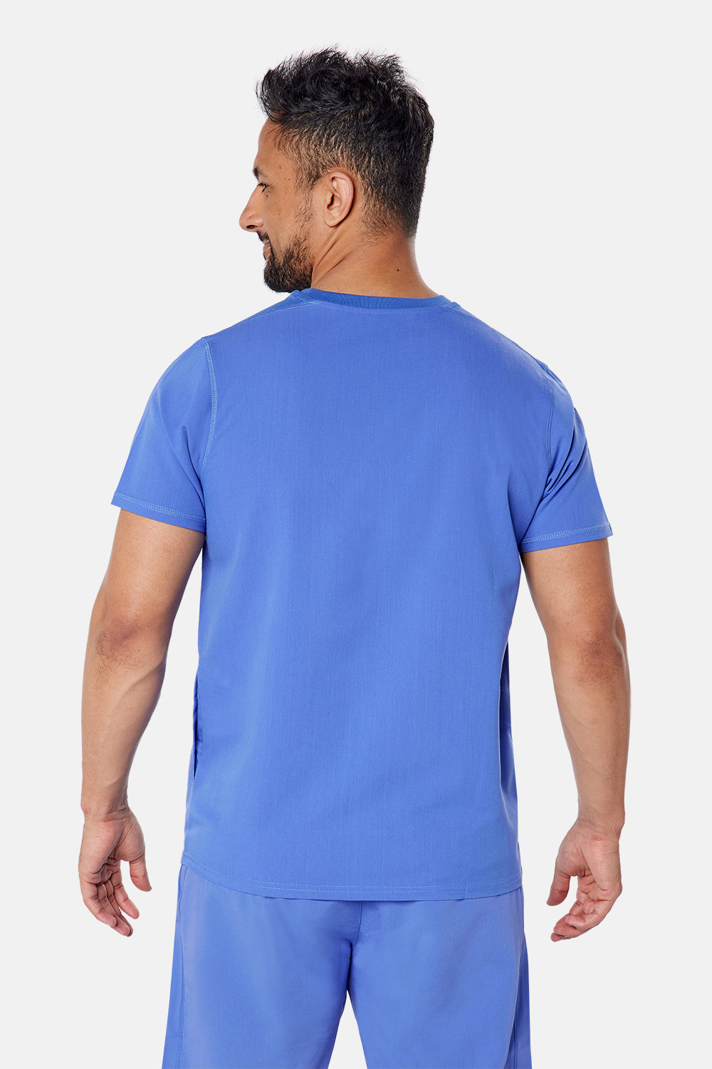 Miles Crew Neck Ceil Blue Scrub Top