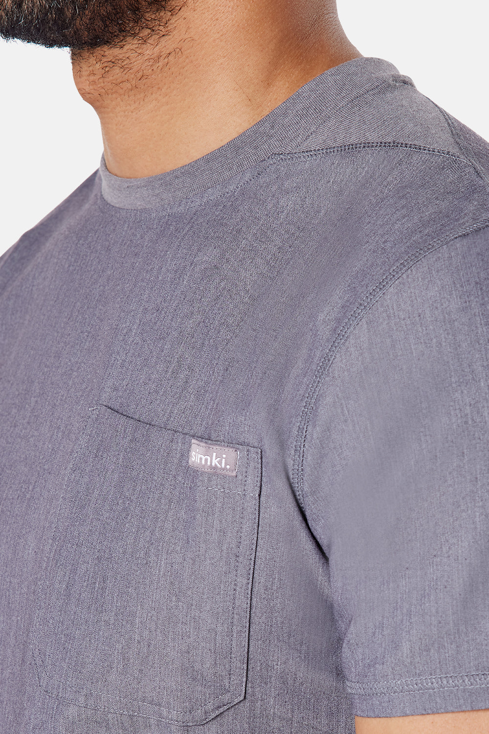 Miles Crew Neck Charcoal Grey Scrub Top