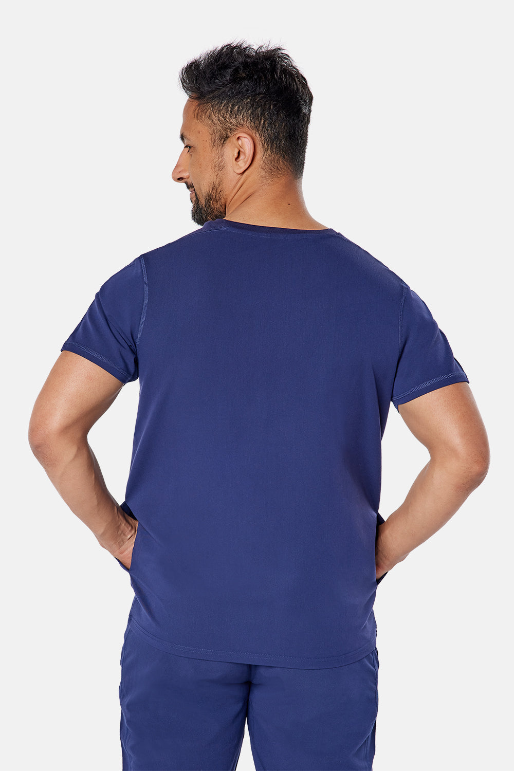 Miles Crew Neck Navy Scrub Top