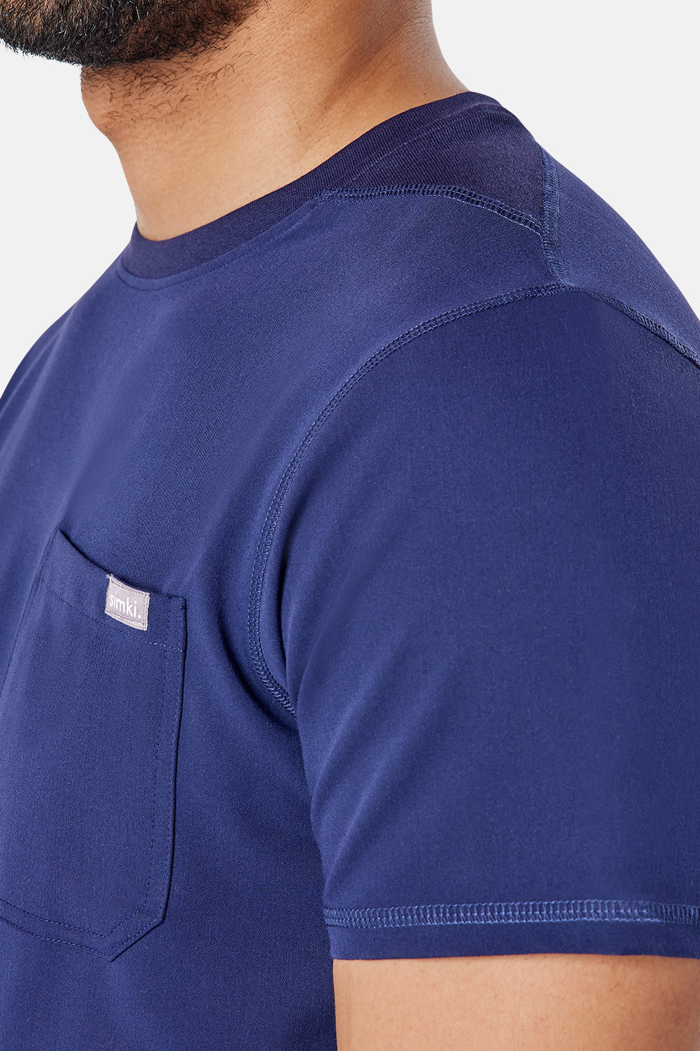 Miles Crew Neck Navy Scrub Top