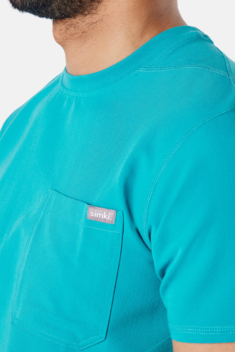 Miles Crew Neck Teal Scrub Top