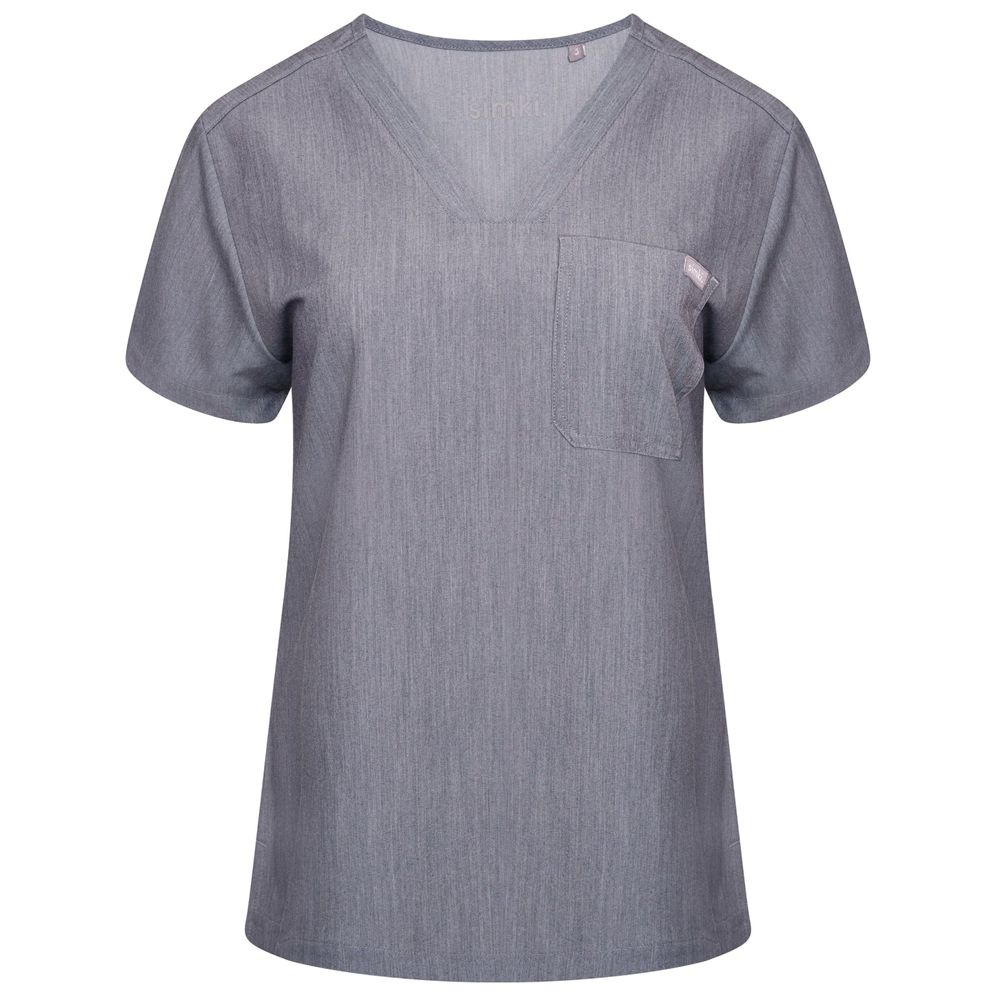 Nova One-Pocket Charcoal Grey Scrub Top