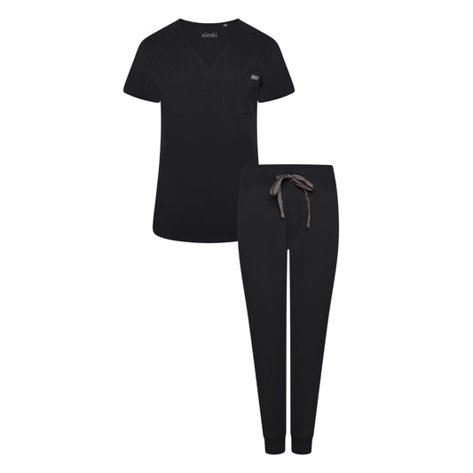 Nova & Neo Women's Black Scrub Set