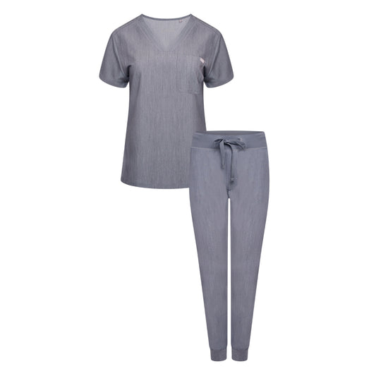 Nova & Neo Women's Charcoal Grey Scrub Set