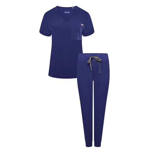 Nova & Neo Women's Navy Scrub Set