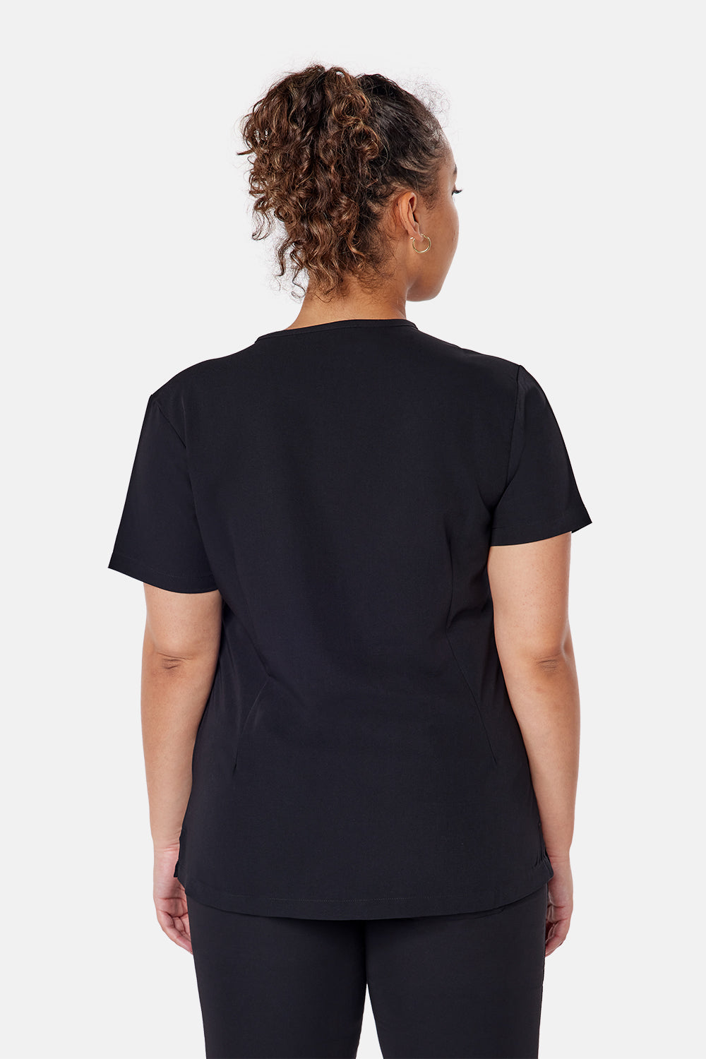 Nova One-Pocket Black Scrub Top