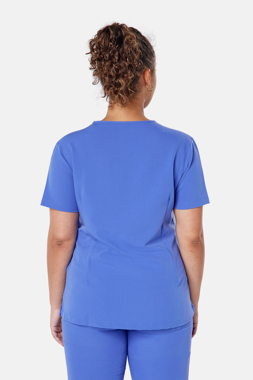 Nova One-Pocket Ceil Blue Scrub Top