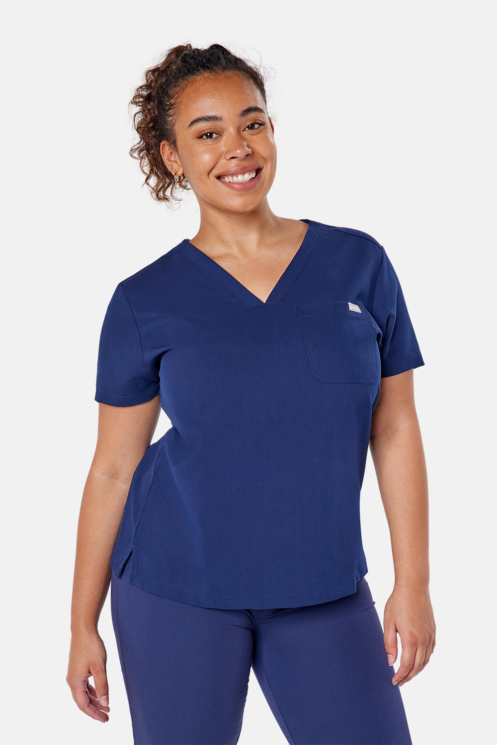 Nova One-Pocket Navy Scrub Top