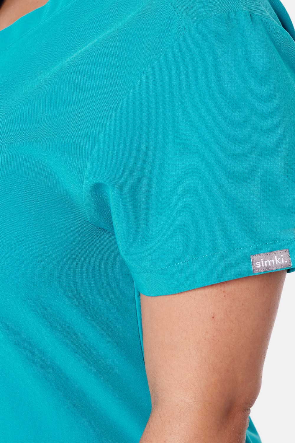 Nova One-Pocket Teal Scrub Top