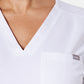 Nova One-Pocket White Scrub Top