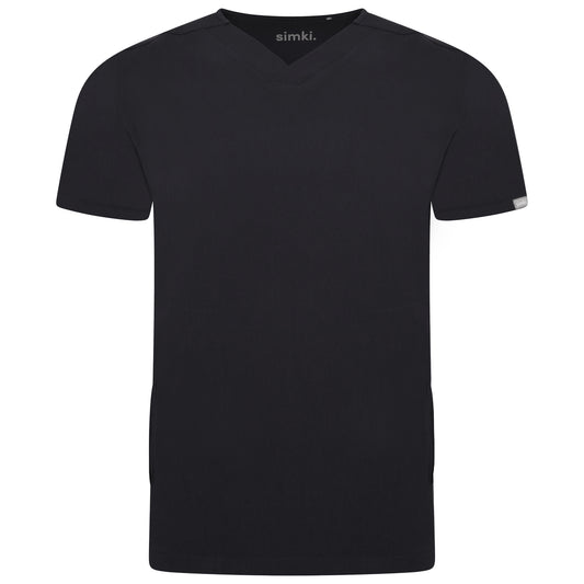 Oscar Two-Pocket Black Scrub Top