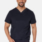 Oscar Two-Pocket Black Scrub Top