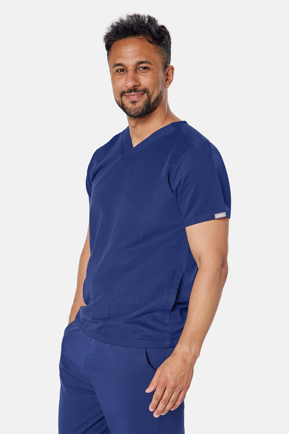 Oscar Two-Pocket Navy Scrub Top