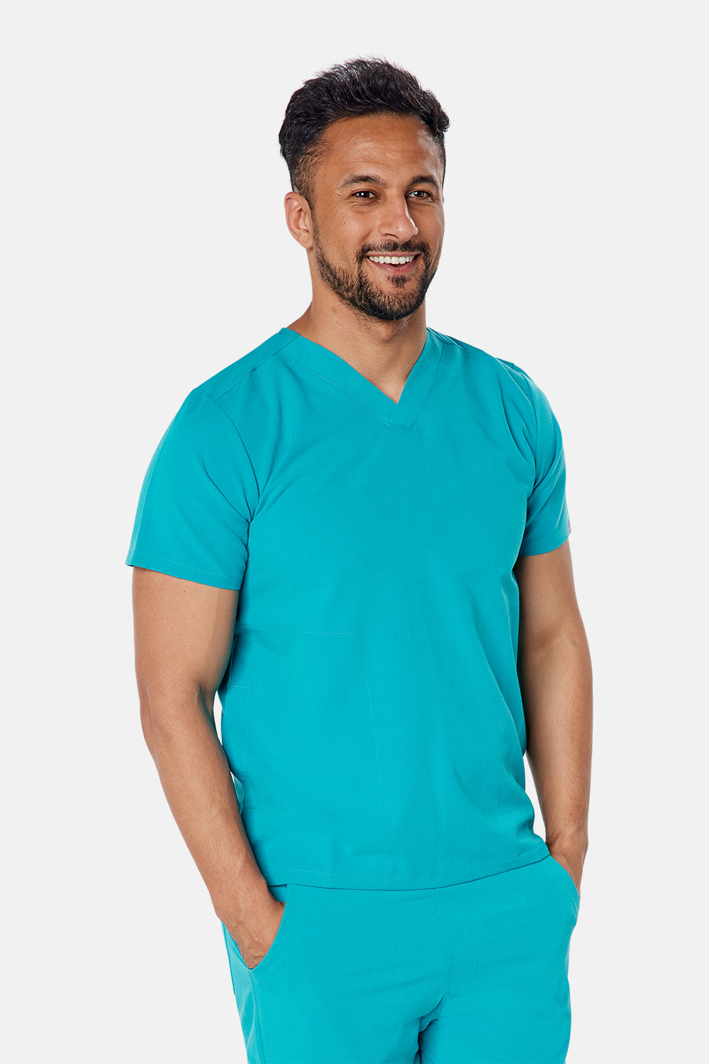 Oscar Two-Pocket Teal Scrub Top