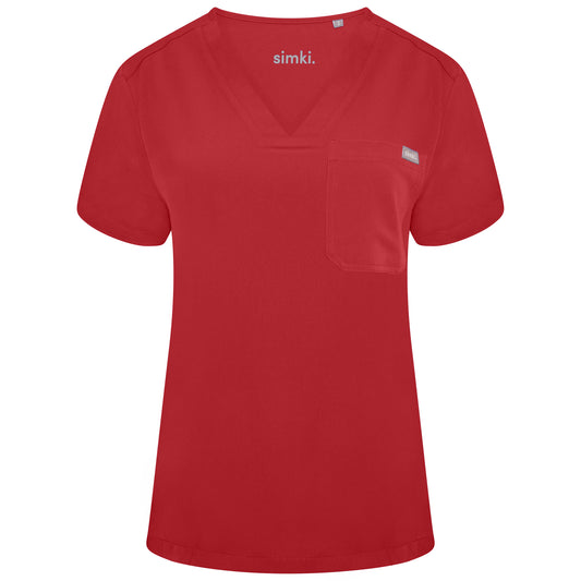 Nova One-Pocket Burgundy Scrub Top