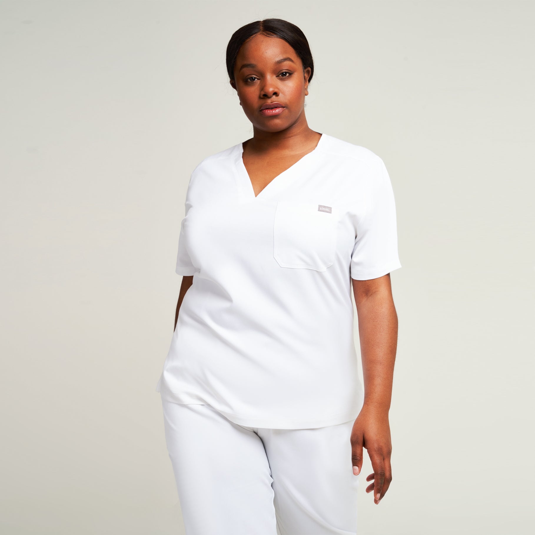 The Asymmetric Top - White  Medical scrubs outfit, Medical outfit